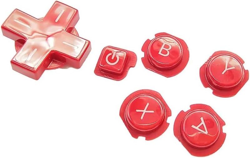 VANJUNN Store Replacement for Nintendo 3DS Game Console ABXY D-Pad Button A B X Y D-Pad Direction Cross Buttons (Red) - Image 1